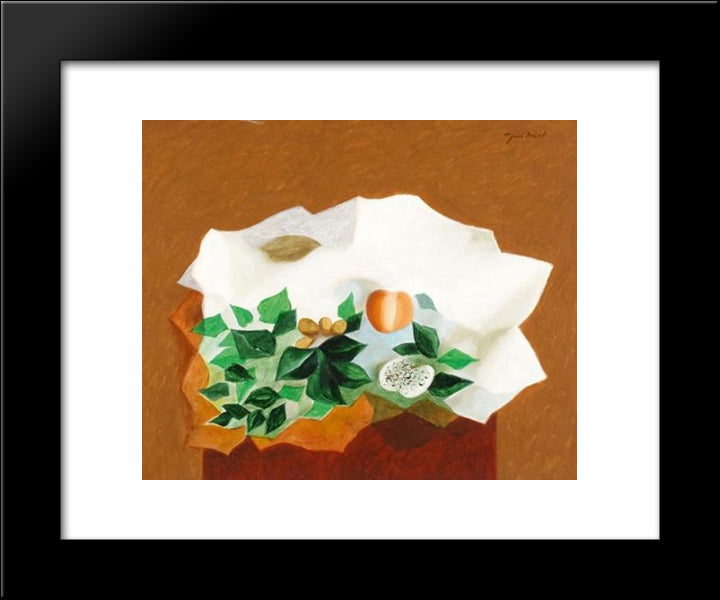 Still Life And Fruit 20x24 Black Modern Wood Framed Art Print Poster by Jean David