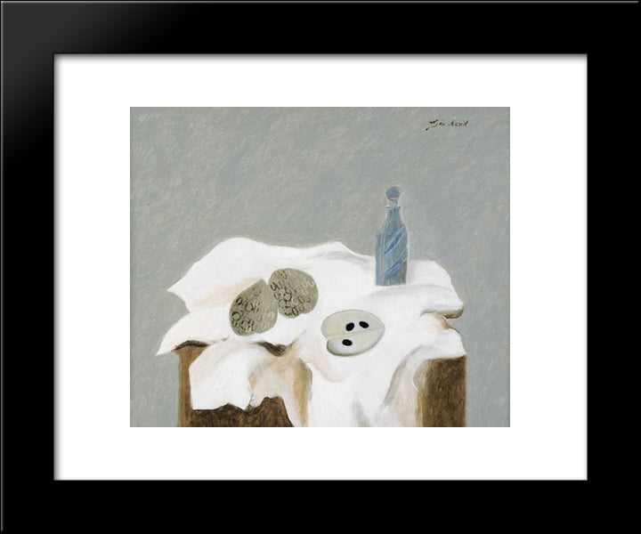Still Life On A White Tablecloth 20x24 Black Modern Wood Framed Art Print Poster by Jean David