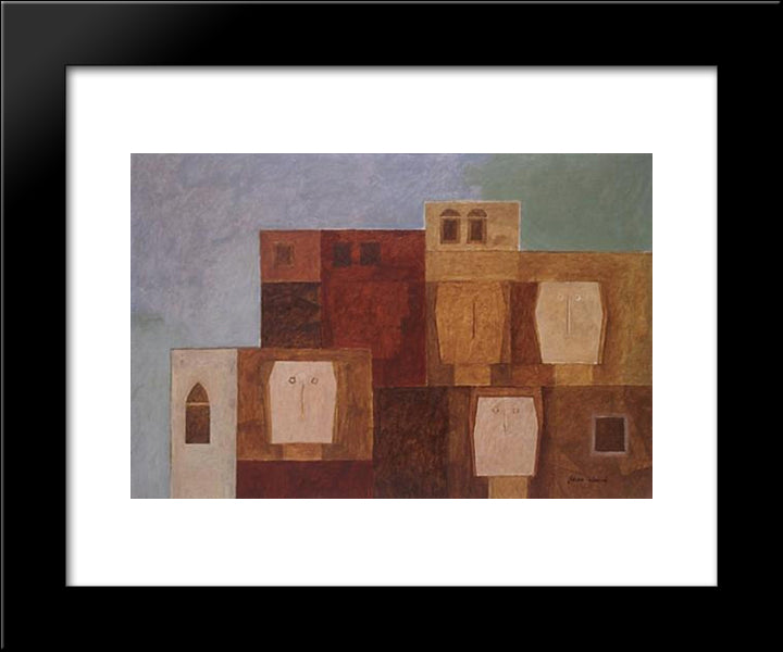 Urban Landscape 20x24 Black Modern Wood Framed Art Print Poster by Jean David