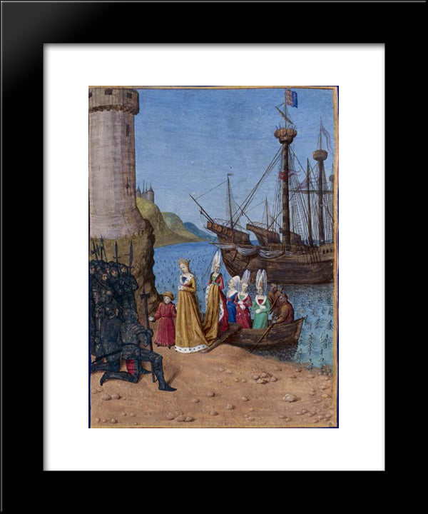 Back In England Isabella Of France 20x24 Black Modern Wood Framed Art Print Poster by Fouquet, Jean