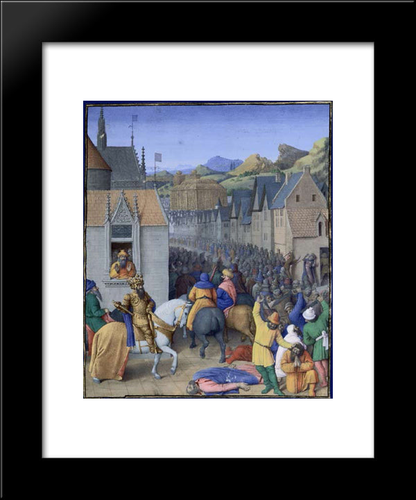 Capture Of Jerusalem By Ptolemy Soter 20x24 Black Modern Wood Framed Art Print Poster by Fouquet, Jean