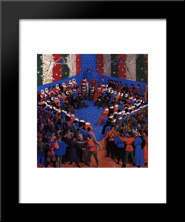 Cases Of Noble Men And Women 20x24 Black Modern Wood Framed Art Print Poster by Fouquet, Jean