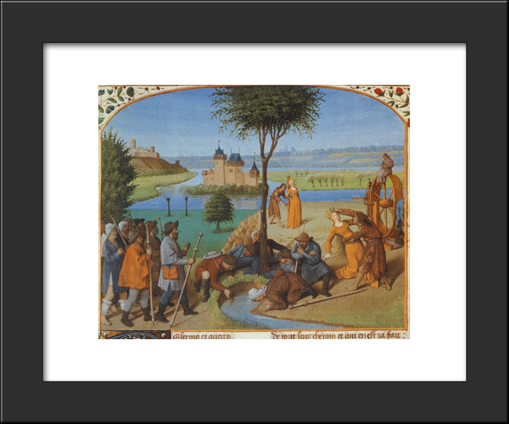 Decameron 20x24 Black Modern Wood Framed Art Print Poster by Fouquet, Jean
