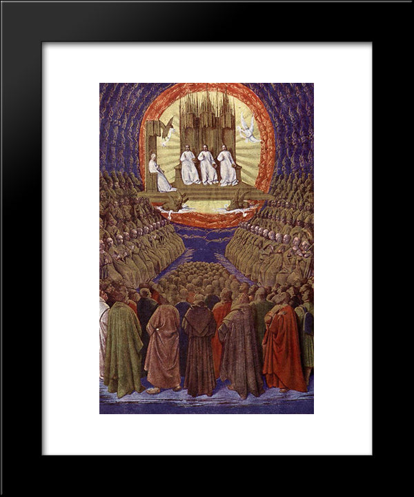 Enthronement Of The Virgin Or, The Trinity In Its Glory 20x24 Black Modern Wood Framed Art Print Poster by Fouquet, Jean