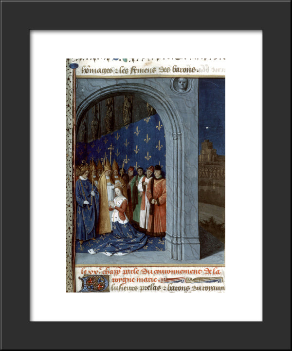 Maria Of Brabants Coronation In The Sainte Chapelle Of Paris 20x24 Black Modern Wood Framed Art Print Poster by Fouquet, Jean