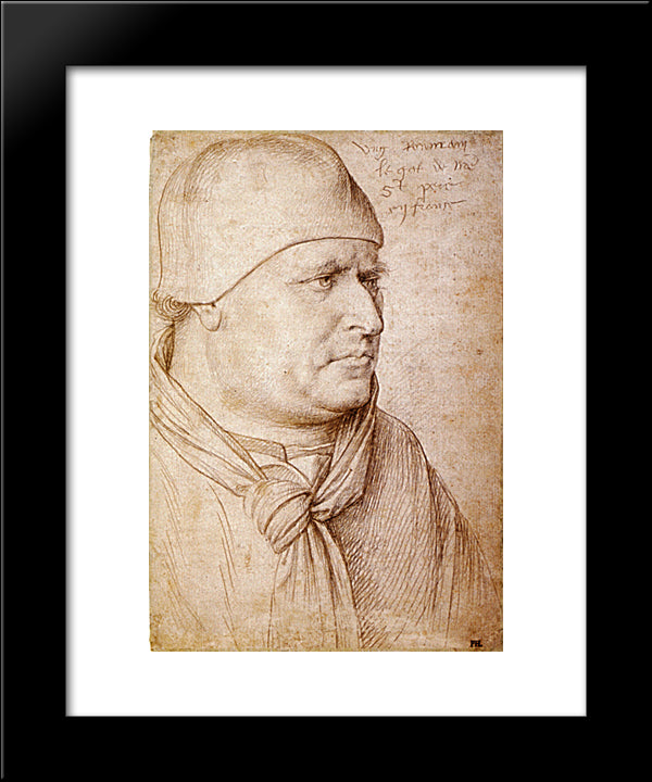 Portrait Of A Papal Legate 20x24 Black Modern Wood Framed Art Print Poster by Fouquet, Jean