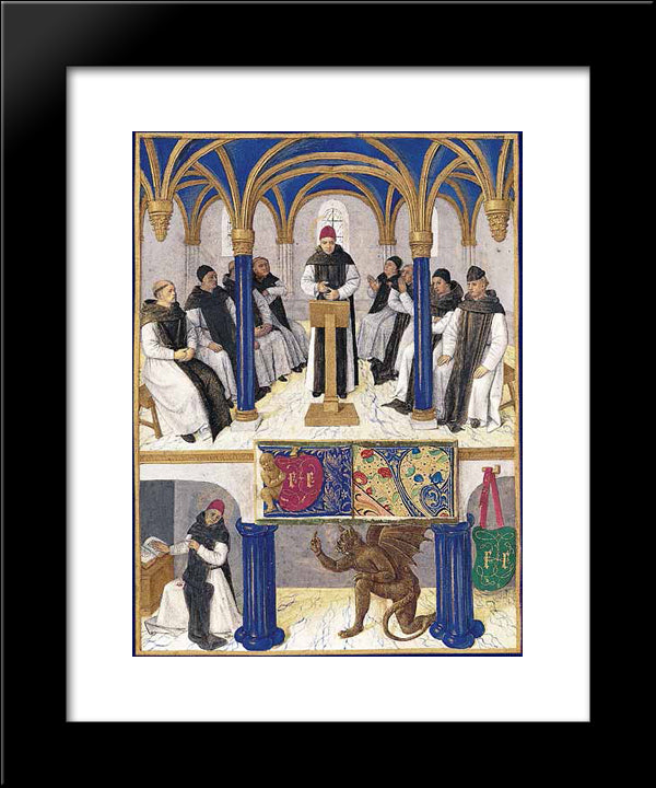 Saint Bernard 20x24 Black Modern Wood Framed Art Print Poster by Fouquet, Jean