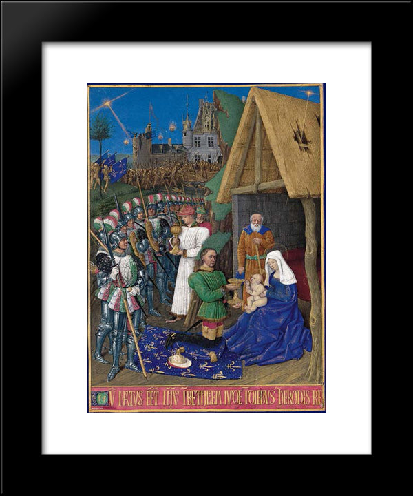 The Adoration Of The Magi 20x24 Black Modern Wood Framed Art Print Poster by Fouquet, Jean