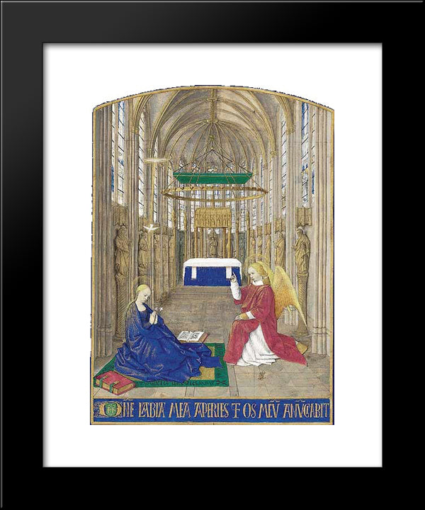 The Annunciation 20x24 Black Modern Wood Framed Art Print Poster by Fouquet, Jean