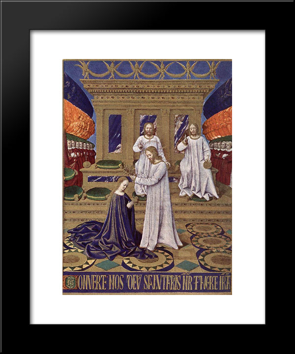 The Coronation Of The Virgin 20x24 Black Modern Wood Framed Art Print Poster by Fouquet, Jean
