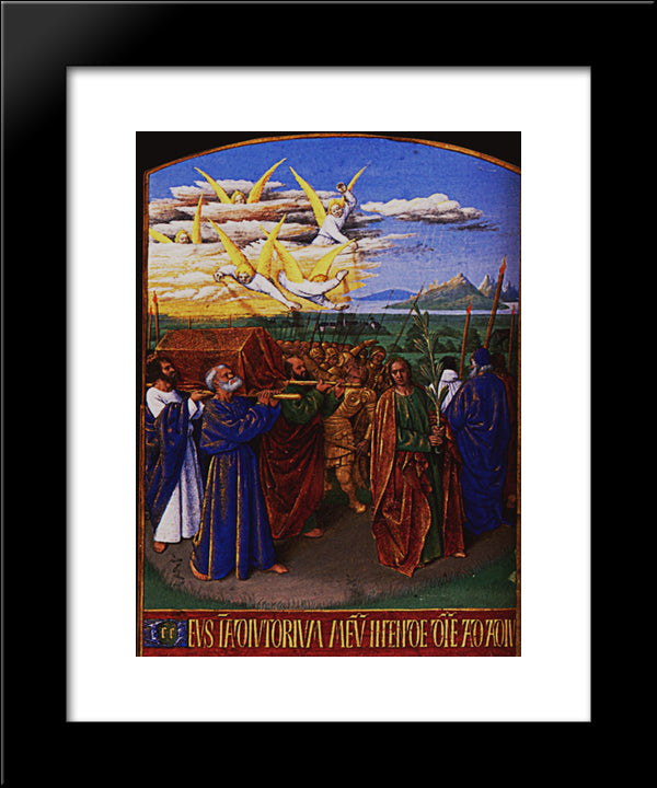 The Funeral Of The Virgin 20x24 Black Modern Wood Framed Art Print Poster by Fouquet, Jean