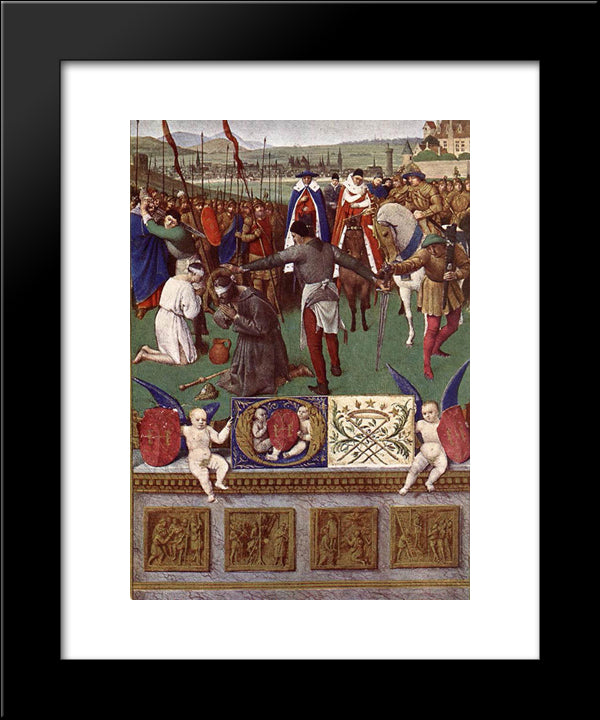 The Martyrdom Of St. James The Great 20x24 Black Modern Wood Framed Art Print Poster by Fouquet, Jean