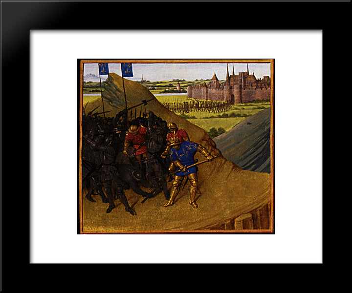 Victory Of Henry I On His Brother Robert 20x24 Black Modern Wood Framed Art Print Poster by Fouquet, Jean