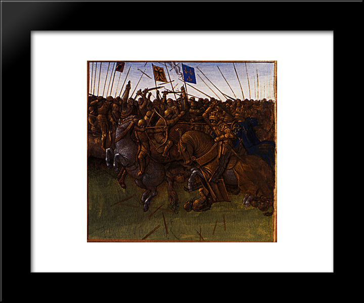 Victory Of Louis Iii And Carloman On The Normans 20x24 Black Modern Wood Framed Art Print Poster by Fouquet, Jean