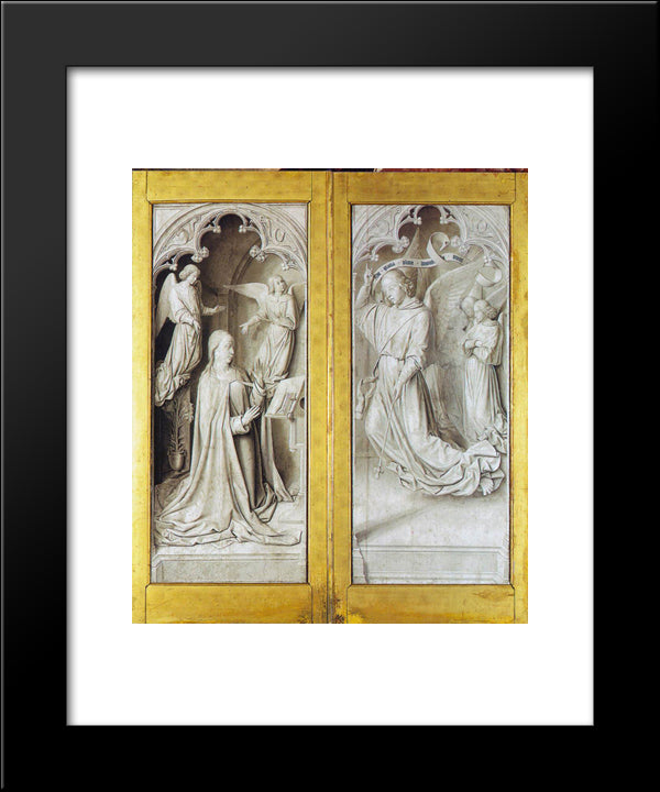 The Annunciation 20x24 Black Modern Wood Framed Art Print Poster by Hey, Jean