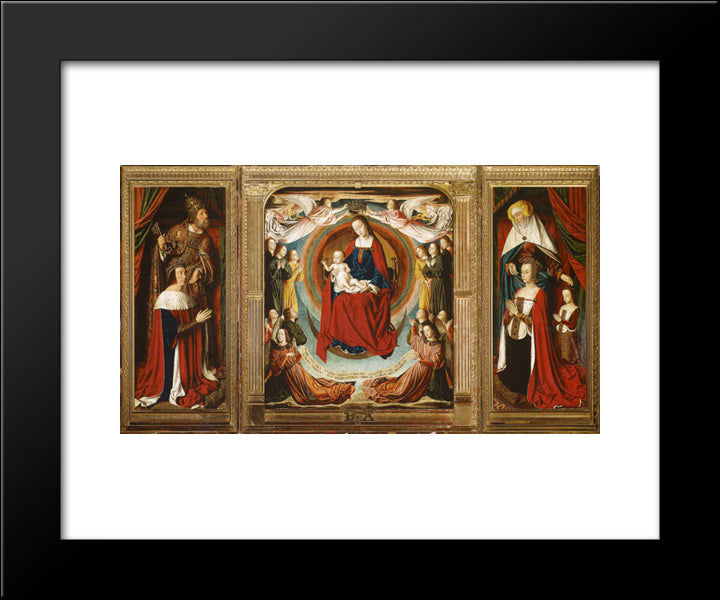 The Bourbon Altarpiece (The Moulins Triptych) 20x24 Black Modern Wood Framed Art Print Poster by Hey, Jean