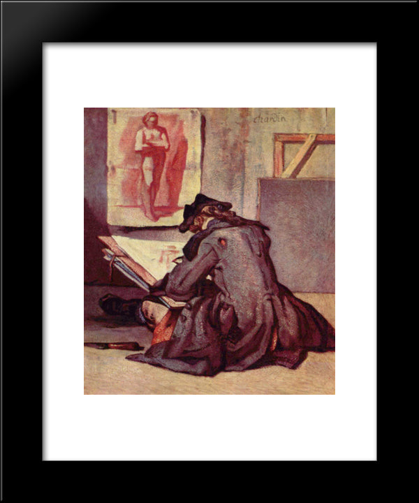 The Signatories 20x24 Black Modern Wood Framed Art Print Poster by Chardin, Jean Baptiste Simeon