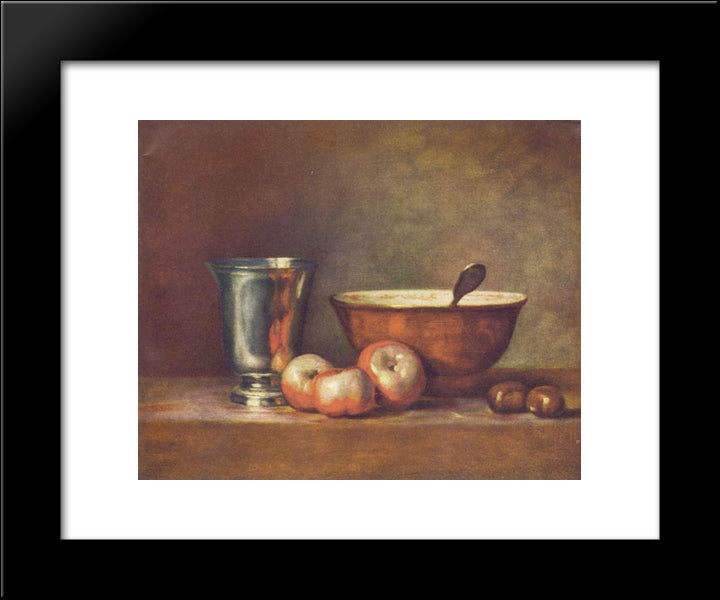 The Silver Beaker 20x24 Black Modern Wood Framed Art Print Poster by Chardin, Jean Baptiste Simeon