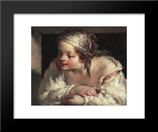 Young Woman 20x24 Black Modern Wood Framed Art Print Poster by Millet, Jean Francois