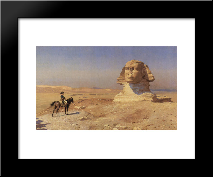 Bonaparte Before The Sphinx 20x24 Black Modern Wood Framed Art Print Poster by Gerome, Jean Leon