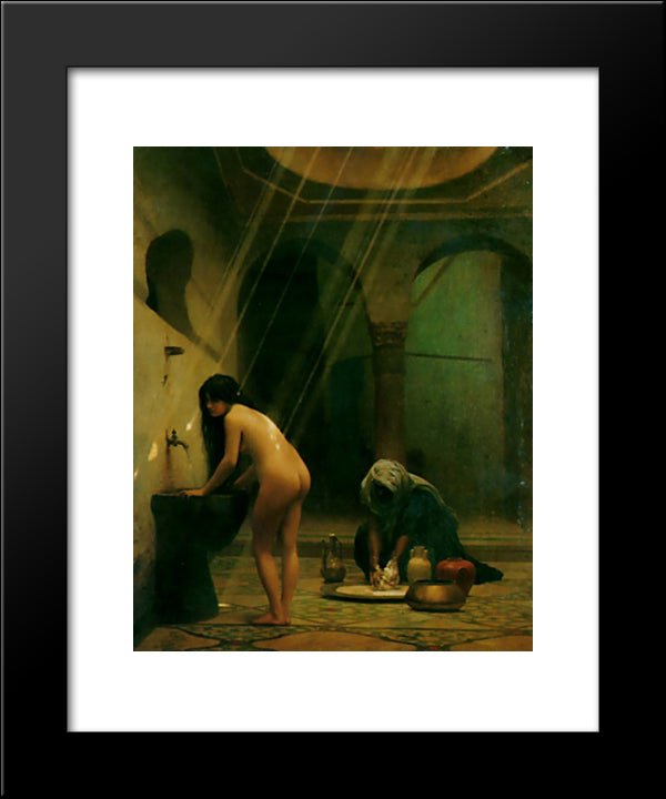 The Moorish Bath 20x24 Black Modern Wood Framed Art Print Poster by Gerome, Jean Leon