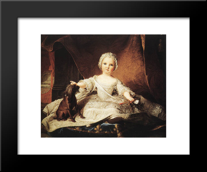 Portrait Of Madame Maria Zeffirina 20x24 Black Modern Wood Framed Art Print Poster by Nattier, Jean Marc