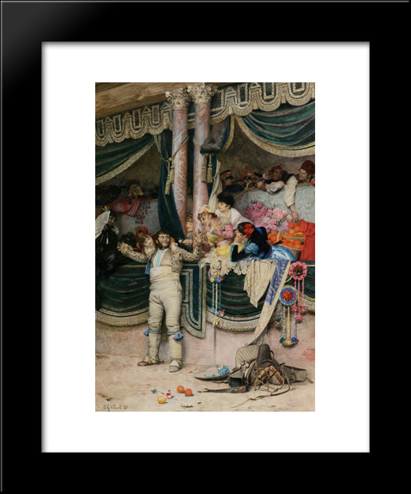 The Bullfighters Adoring Crowd 20x24 Black Modern Wood Framed Art Print Poster by Vibert, Jehan Georges
