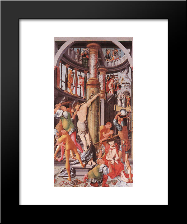 Flagellation Of Christ 20x24 Black Modern Wood Framed Art Print Poster by Ratgeb, Jerg
