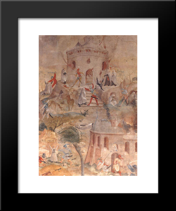 Martyrdom Of The Carmelites 20x24 Black Modern Wood Framed Art Print Poster by Ratgeb, Jerg