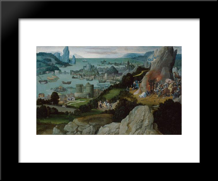 Miracle Of St. Catherine 20x24 Black Modern Wood Framed Art Print Poster by Patinir, Joachim