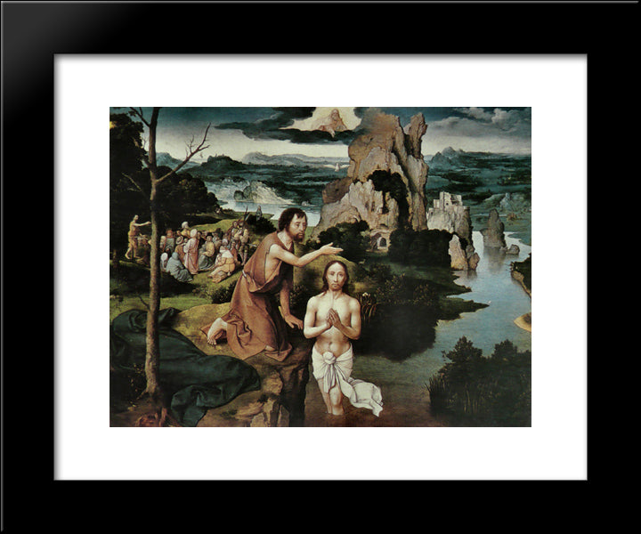 The Baptism Of Christ 20x24 Black Modern Wood Framed Art Print Poster by Patinir, Joachim