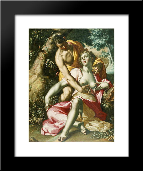 Cephalus And Procris (The Death Of Procris) 20x24 Black Modern Wood Framed Art Print Poster by Wtewael, Joachim