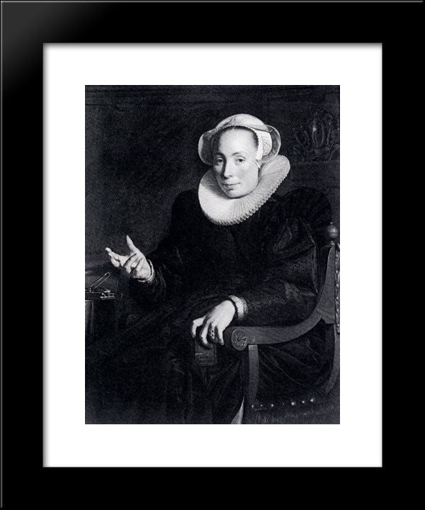 Portrait Of The Artist'S Wife 20x24 Black Modern Wood Framed Art Print Poster by Wtewael, Joachim