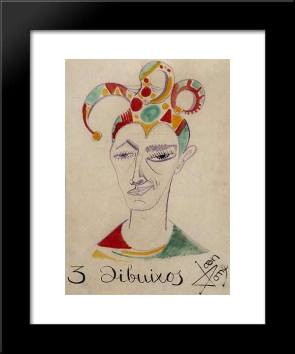 Arlequin 20x24 Black Modern Wood Framed Art Print Poster by Ponc, Joan