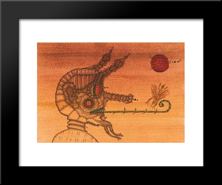 Capses Secretes 20x24 Black Modern Wood Framed Art Print Poster by Ponc, Joan