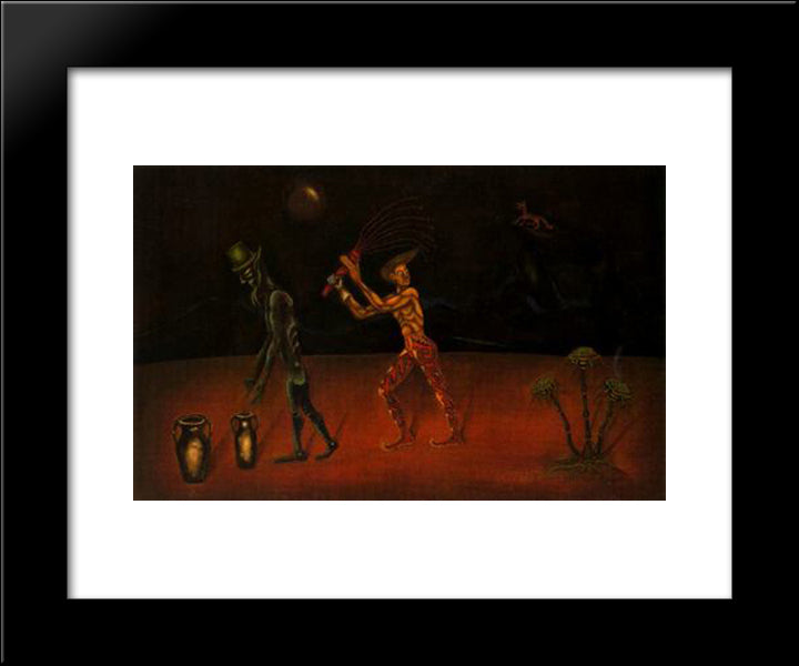 Dimoni Verd 20x24 Black Modern Wood Framed Art Print Poster by Ponc, Joan