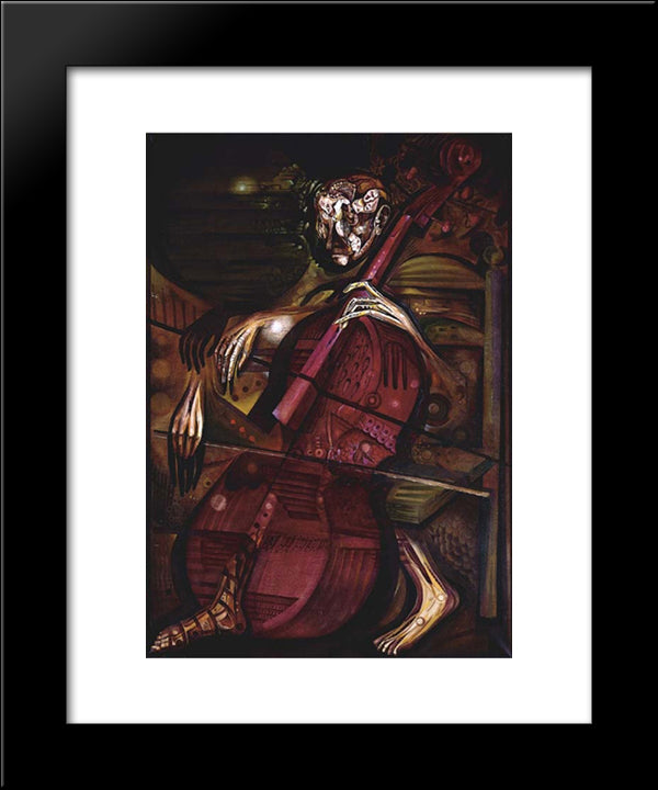 Homenaje A Paul Casals 20x24 Black Modern Wood Framed Art Print Poster by Ponc, Joan