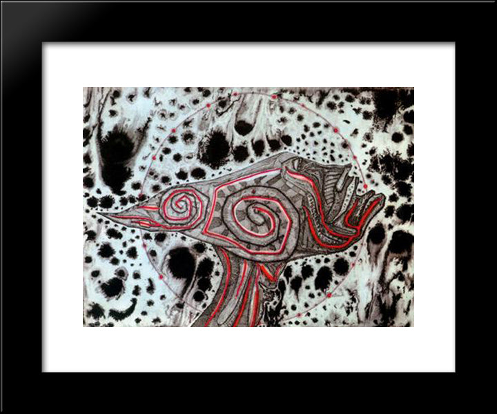 Suite Caps 20x24 Black Modern Wood Framed Art Print Poster by Ponc, Joan