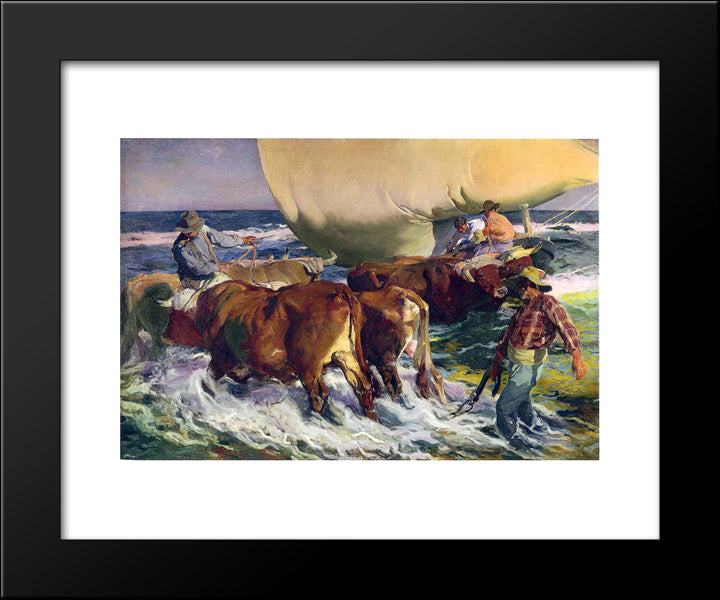 Afternoon Sun 20x24 Black Modern Wood Framed Art Print Poster by Sorolla, Joaquin