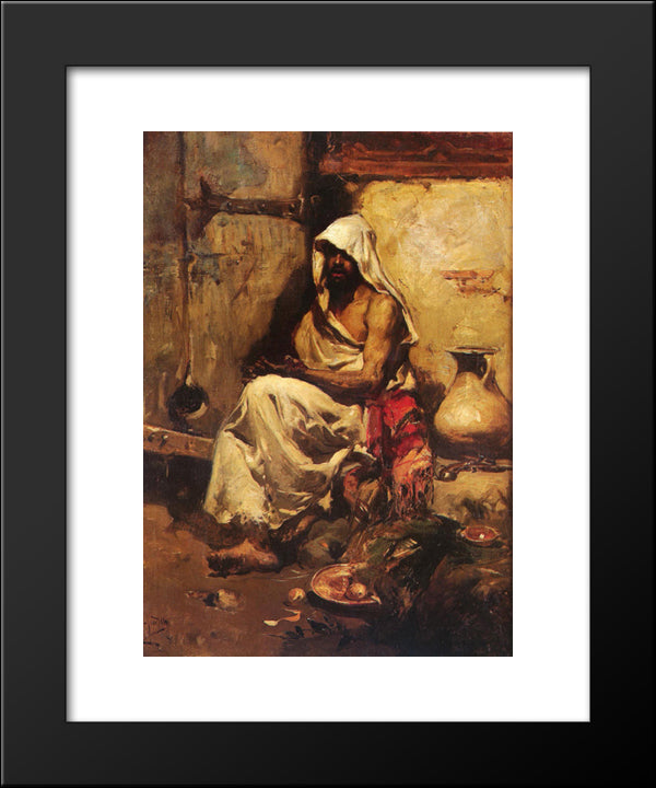 An Arab Examining A Pistol 20x24 Black Modern Wood Framed Art Print Poster by Sorolla, Joaquin