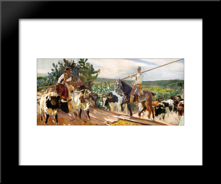Andalusia, The Round Up 20x24 Black Modern Wood Framed Art Print Poster by Sorolla, Joaquin