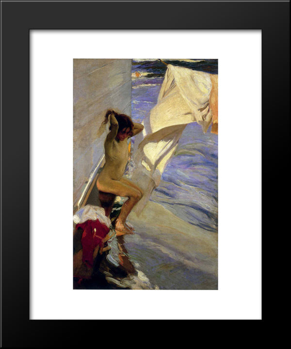 Before The Bath 20x24 Black Modern Wood Framed Art Print Poster by Sorolla, Joaquin