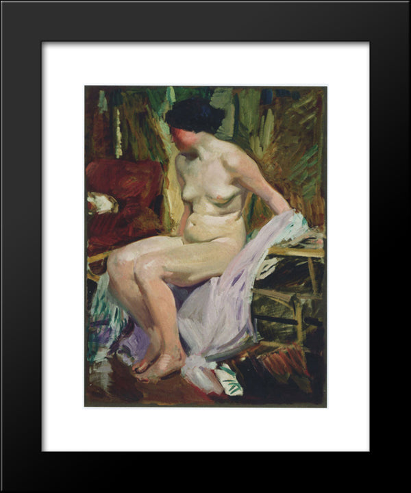 Female Nude 20x24 Black Modern Wood Framed Art Print Poster by Sorolla, Joaquin