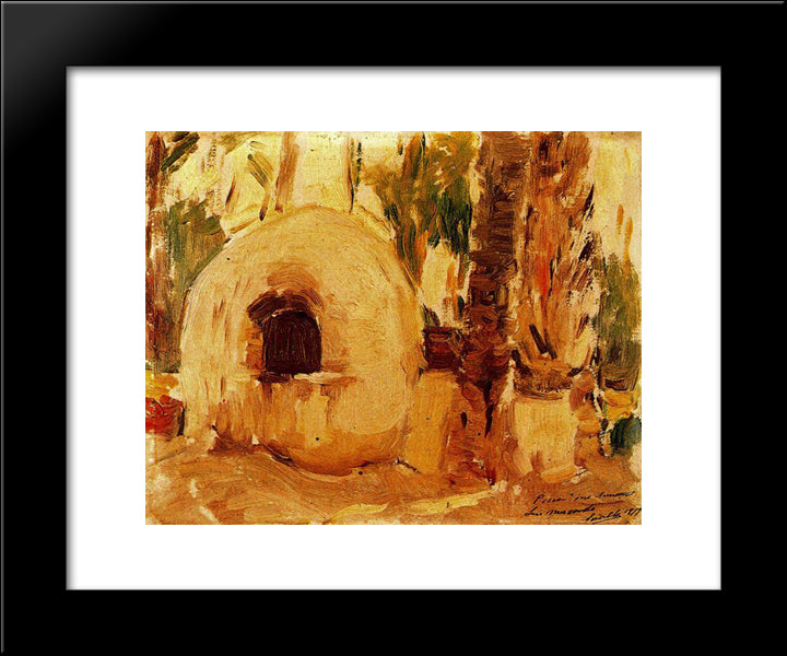 Furnace Of Elche Palm 20x24 Black Modern Wood Framed Art Print Poster by Sorolla, Joaquin