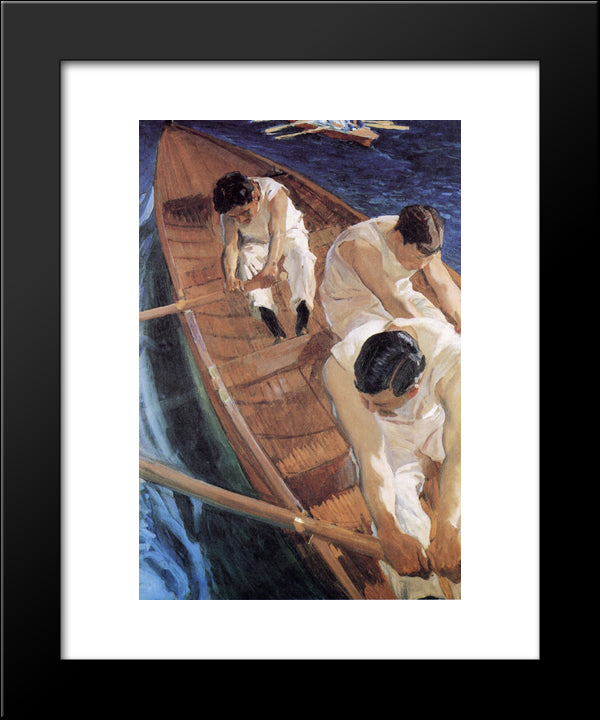 In The Racing Shell 20x24 Black Modern Wood Framed Art Print Poster by Sorolla, Joaquin