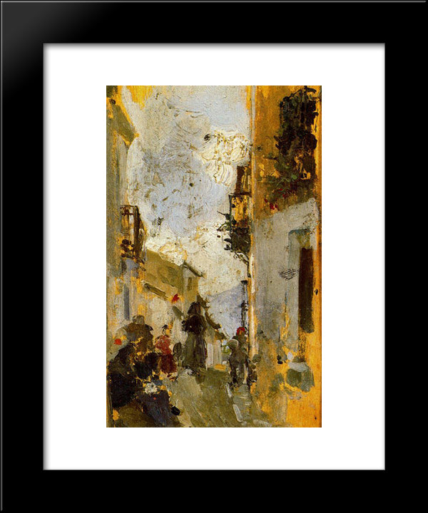 Italian Street 20x24 Black Modern Wood Framed Art Print Poster by Sorolla, Joaquin
