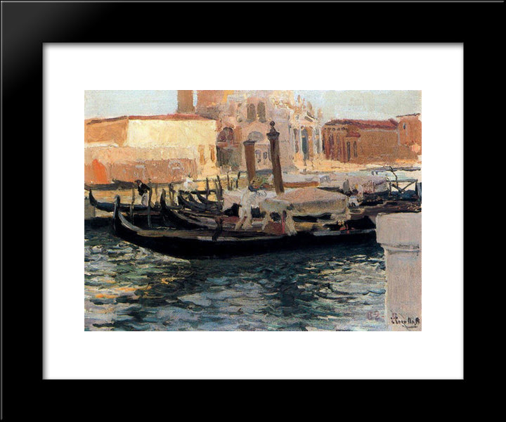 La Salute, Venice 20x24 Black Modern Wood Framed Art Print Poster by Sorolla, Joaquin