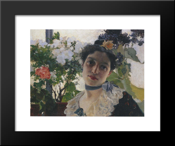 Portrait Of Clothilde 20x24 Black Modern Wood Framed Art Print Poster by Sorolla, Joaquin