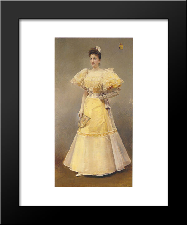 Portrait Of Countess Of Santiago 20x24 Black Modern Wood Framed Art Print Poster by Sorolla, Joaquin