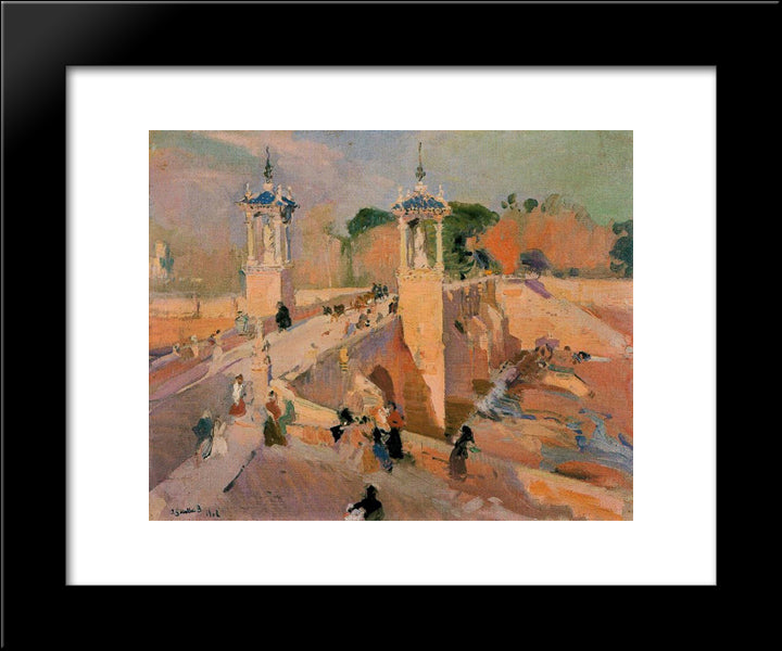 Puente De Real 20x24 Black Modern Wood Framed Art Print Poster by Sorolla, Joaquin